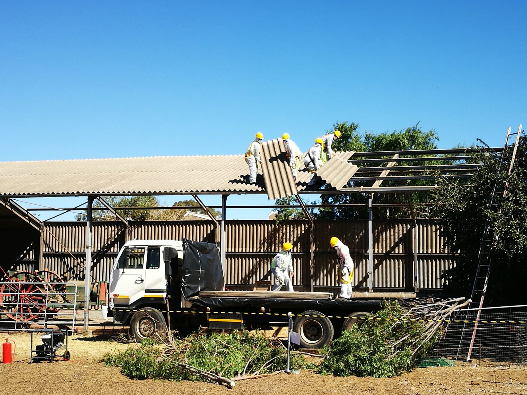 asbestos removal in progress